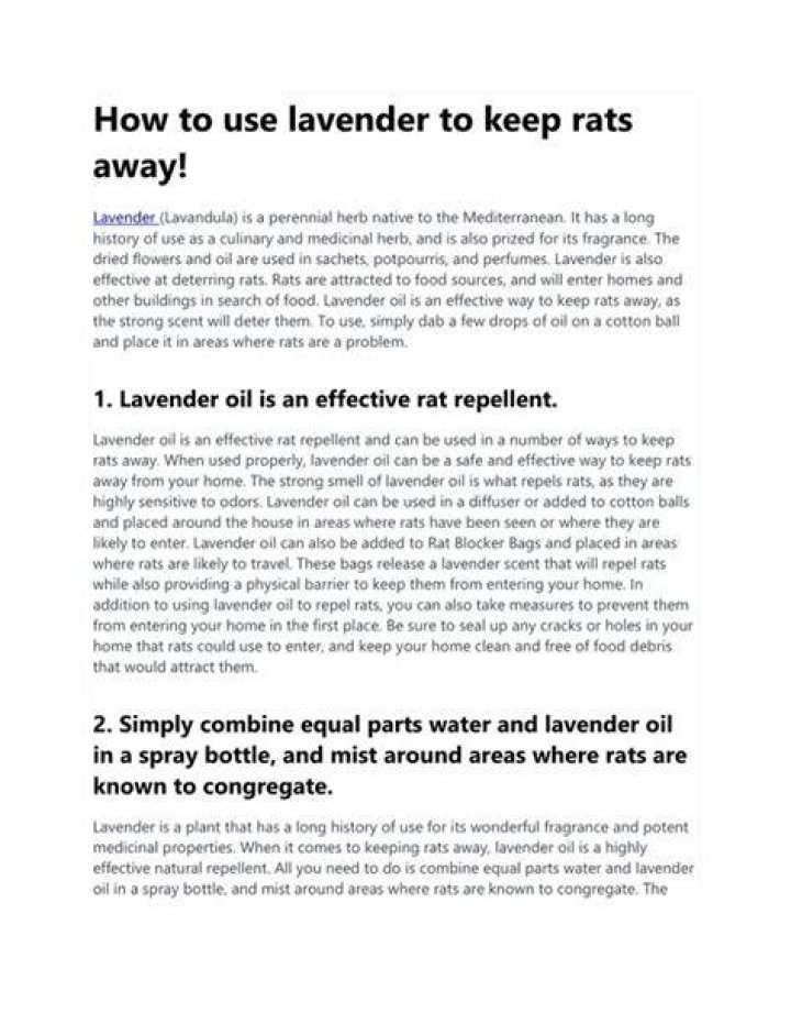 Does lavender repel rats?