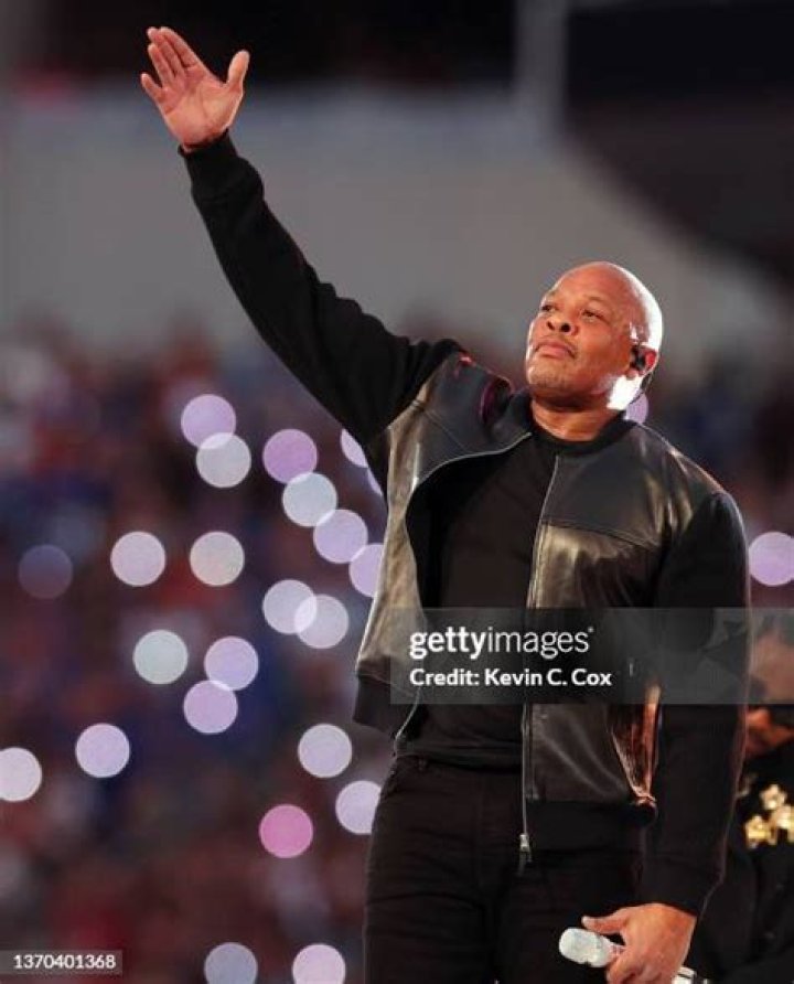 Dr. Dre performs during the Pepsi Super Bowl LVI Halftime Show at SoFi Stadium on February 13, 2022 in Inglewood, California.