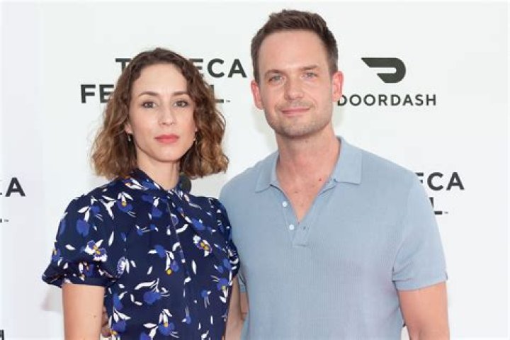 Patrick J. Adams and his actress wife, Troian Bellisario During Their Wedding Function