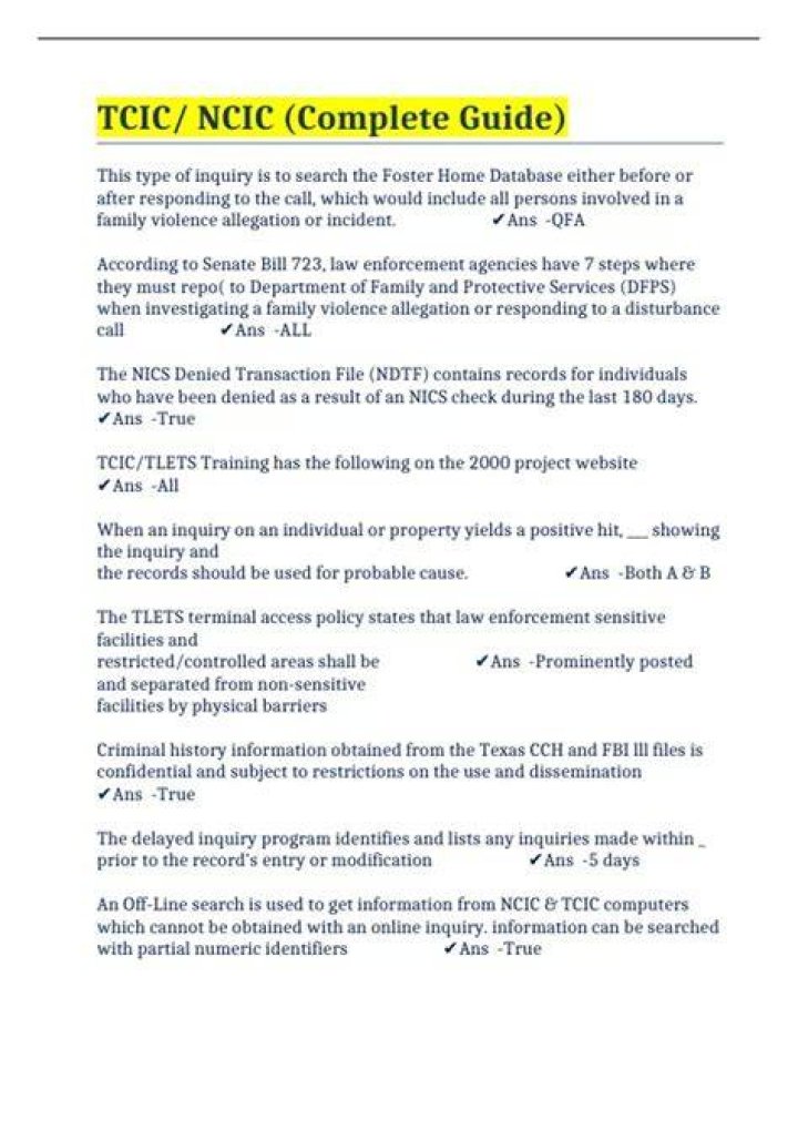 What does Tcic NCIC stand for?