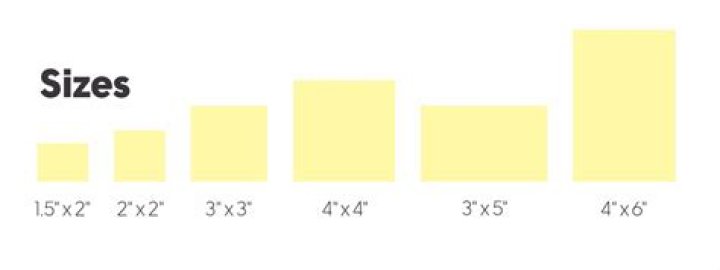 What sizes do post it notes come in?