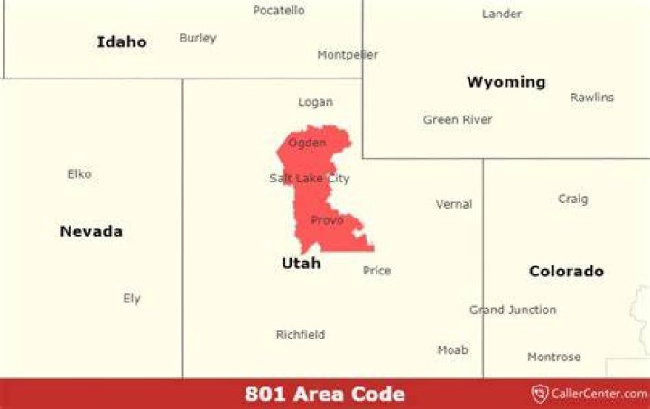 What time zone is 801 area code?